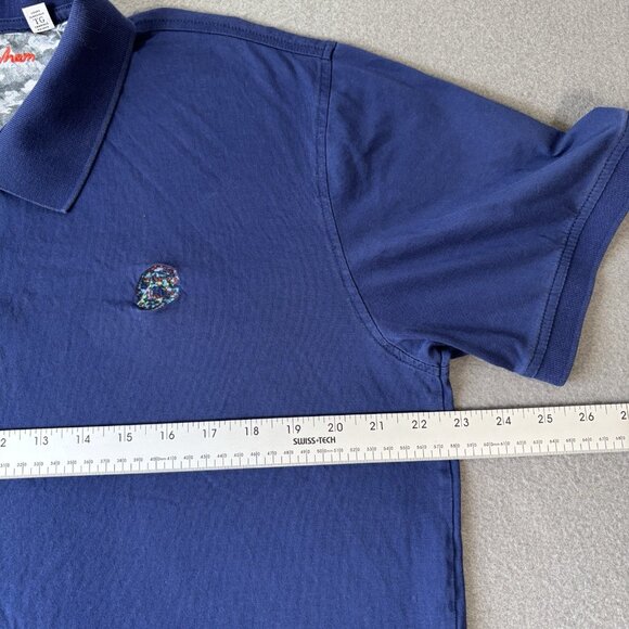 Robert Graham Shirt Mens XL Classic Fit Blue Solid Polo Colorful Short Sleeve - Picture 6 of 12